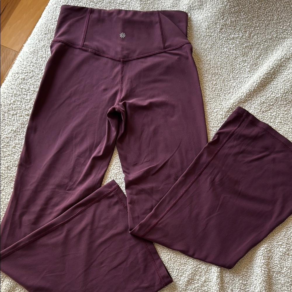 Athleta Elation Plum High-Waisted Flare Leggings